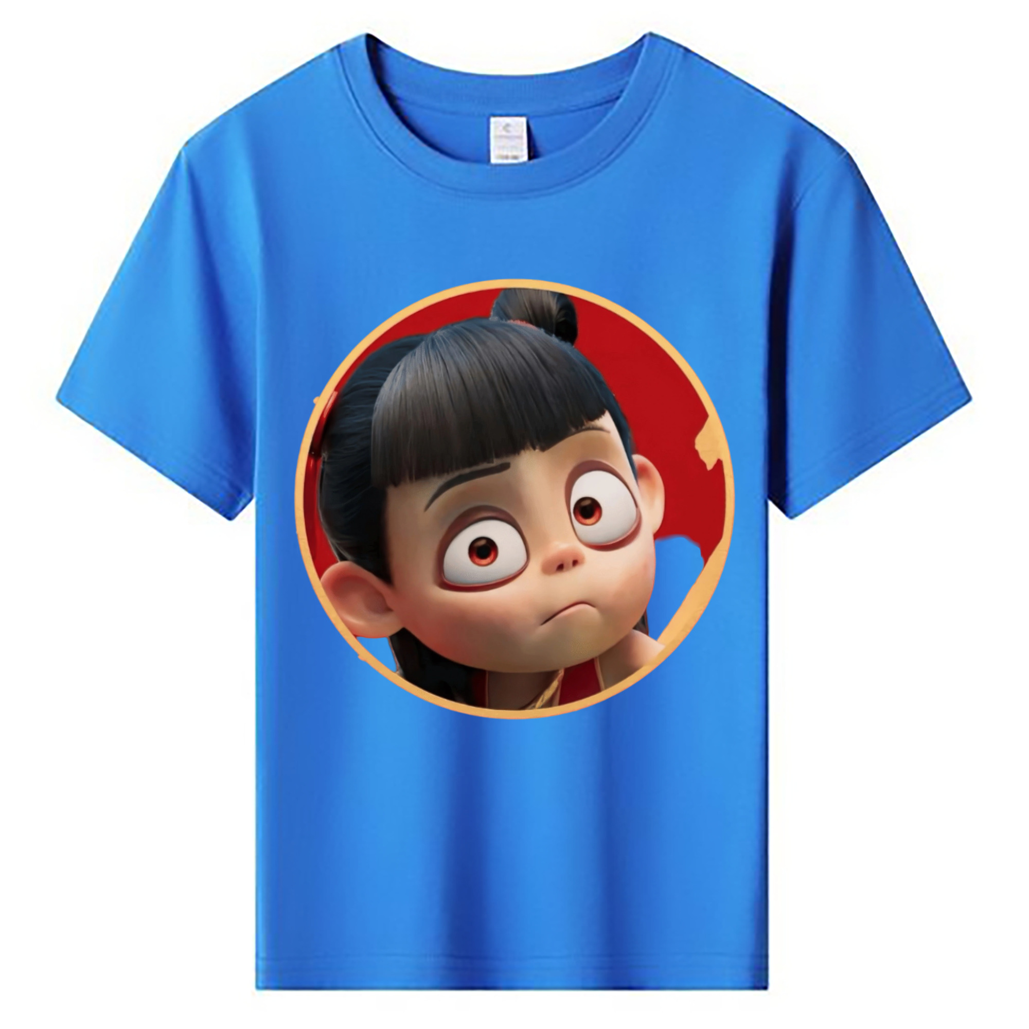 （画像用） Ne Zha 2 ナタ 魔童の大暴れ 綿100％キッズTシャツ（フロントプリント）